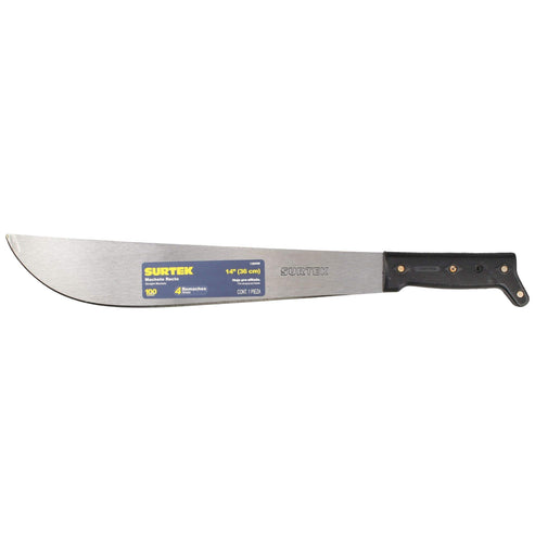 Machete Troquelado Con Mango Negro Recto 14, Surtek 130498