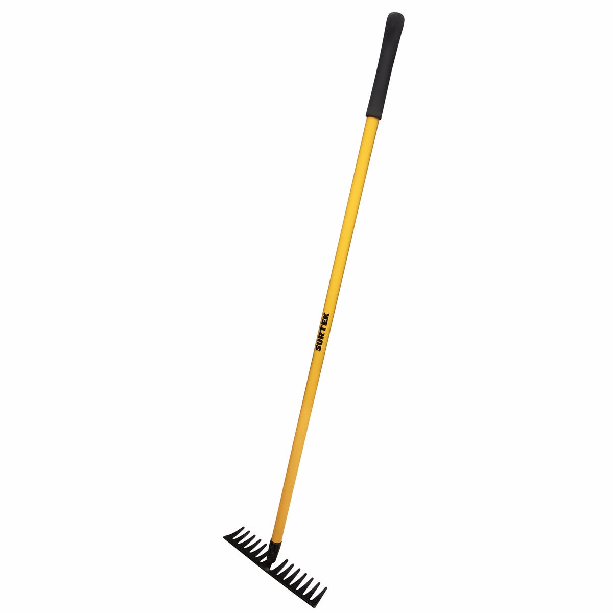 Rastrillo Curvo Para Jardín Con Mango De Madera 60, 14 Dientes, Surtek 130650