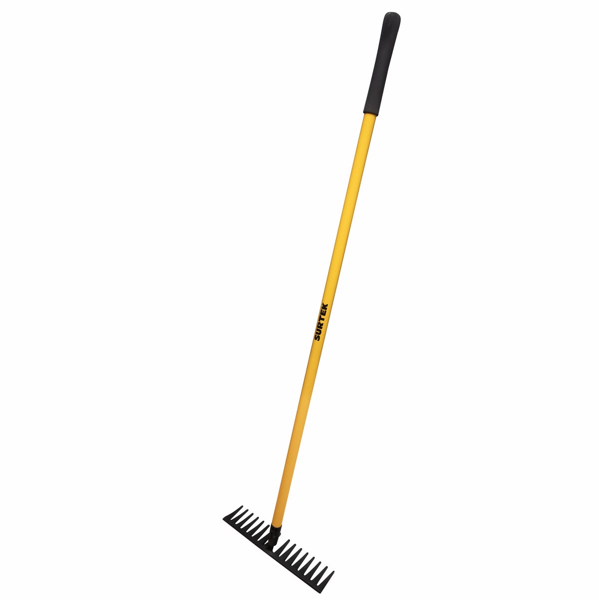 Rastrillo Curvo Para Jardín Con Mango De Madera 60, 16 Dientes, Surtek 130651