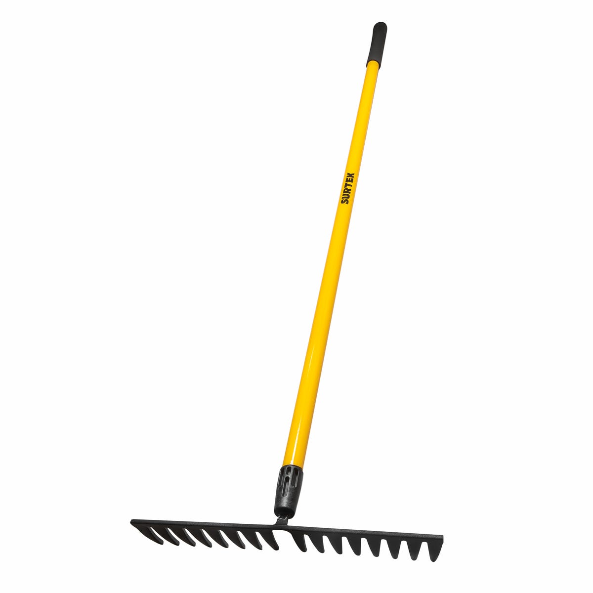 Rastrillo Curvo Para Jardín Con Mango De Madera 60, 16 Dientes, Surtek 130651