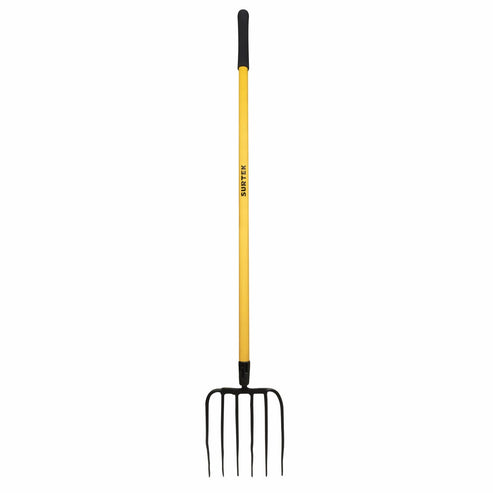 Bieldo Forjado En Una Pieza Con Mango De Madera De 6 Dientes, 48, Surtek 130676