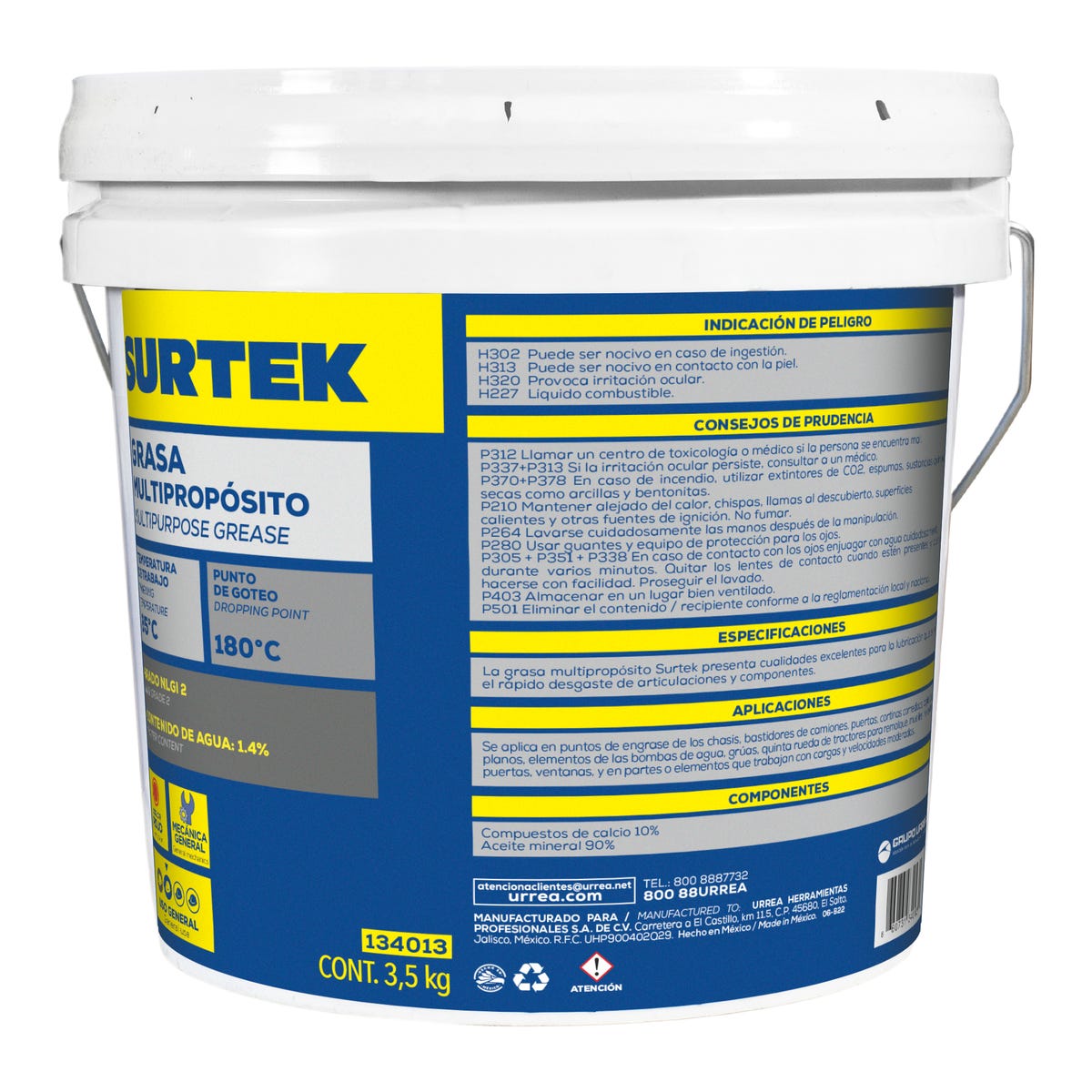 Grasa Multipropósito 3.5 kg, Surtek 134013