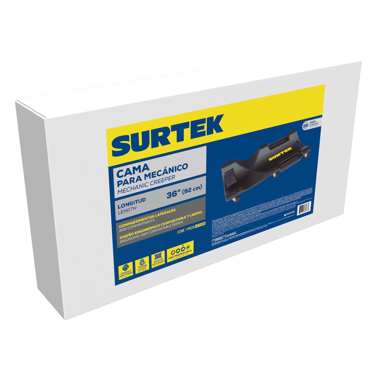 Cama Para Mecánico Plástica, 36, Surtek 137066