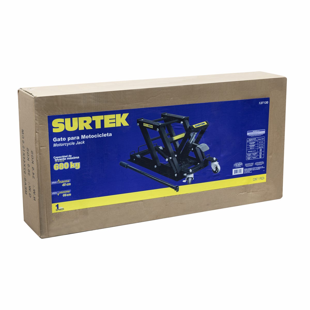 Gato Hidráulico Para Motocicleta, 500 kg, Surtek 137120