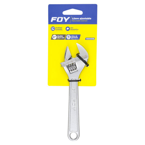 Llave Ajustable Cromada 6 3/4, Foy 140406