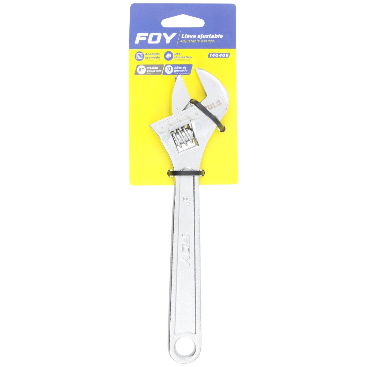 Llave Ajustable Cromada 8 1, Foy 140408