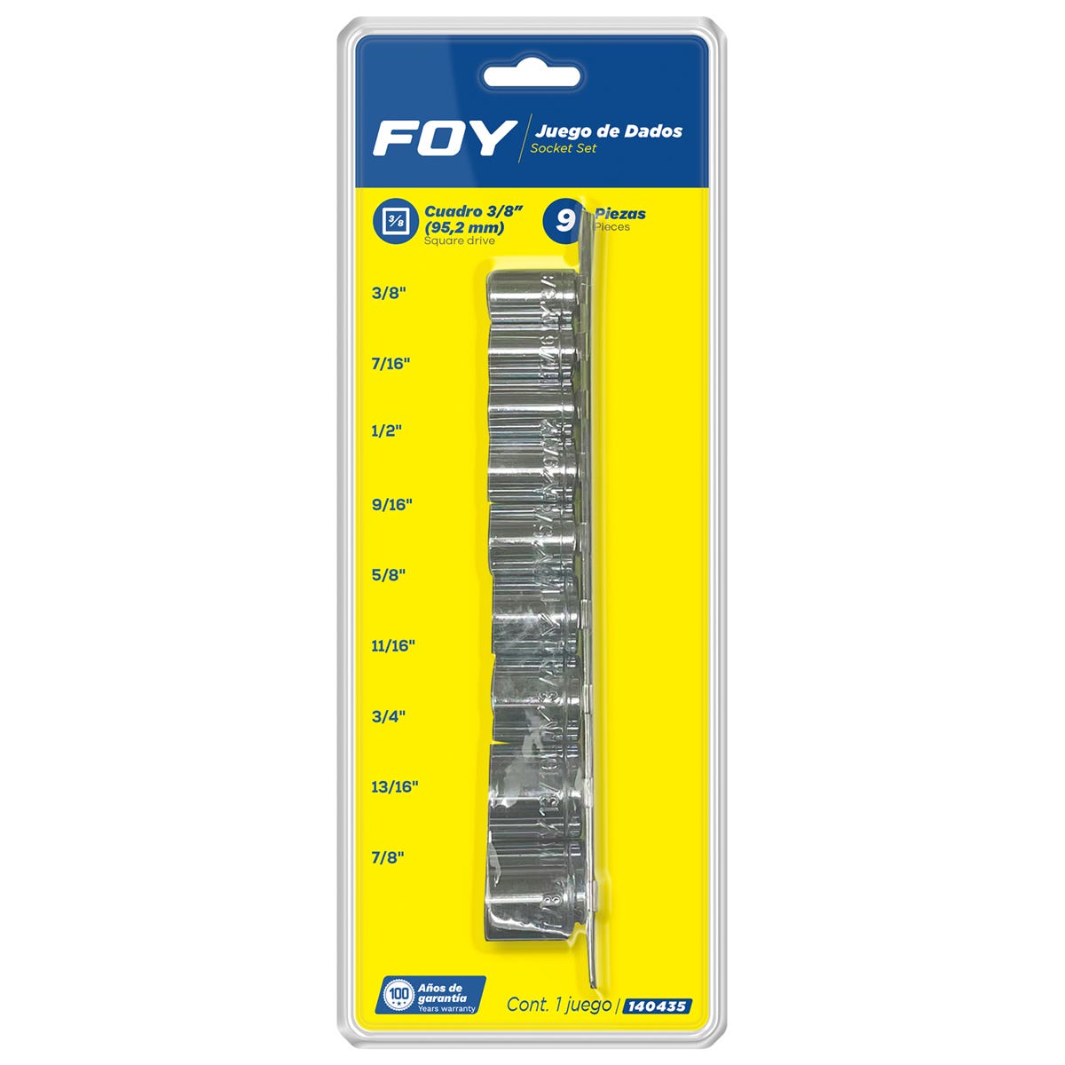 Juego De Dados Cuadro De 3/8, 6 Puntas, En Foy 140435