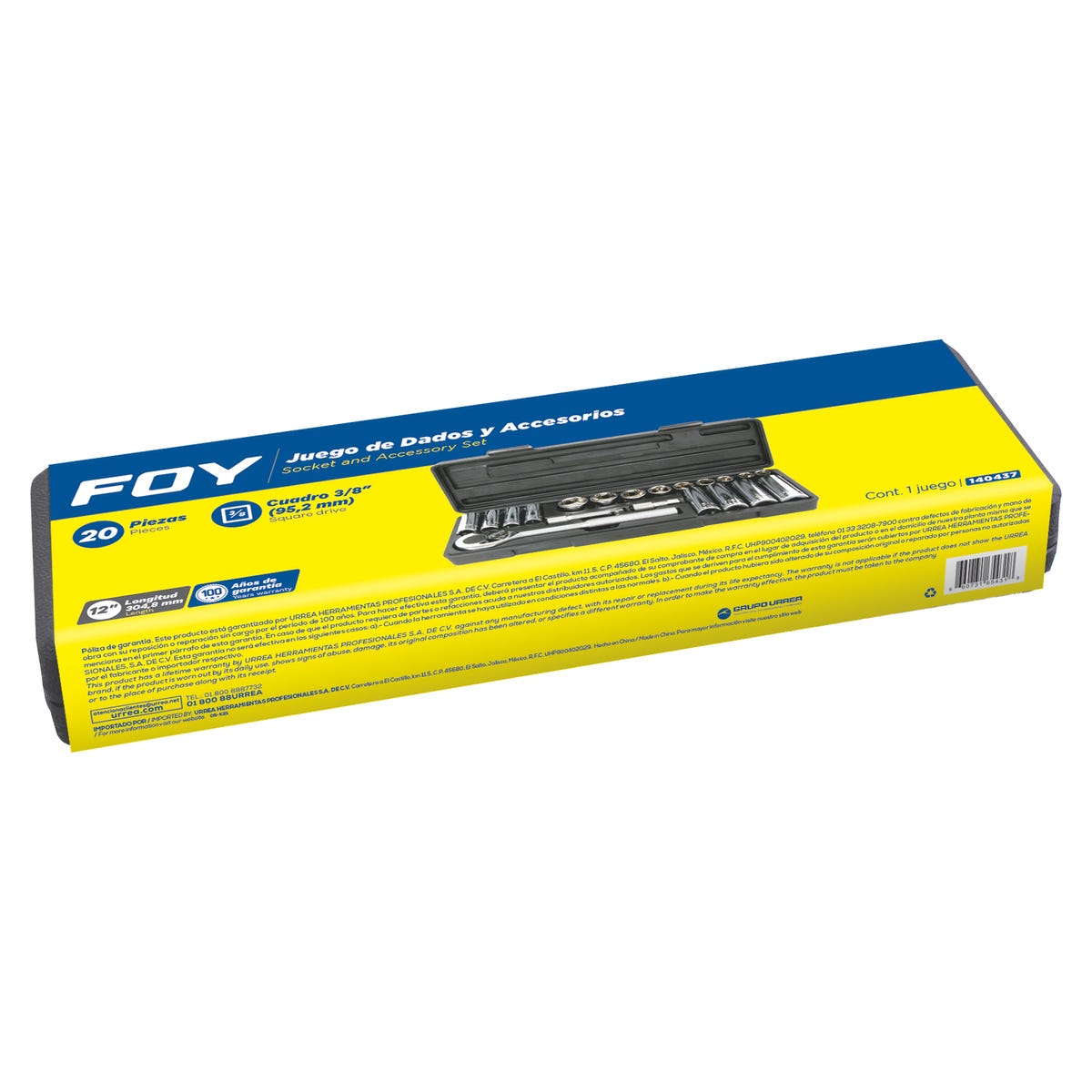 Juego De Dados Y Accesorios Cuadro De 3/8 Surtek 140437