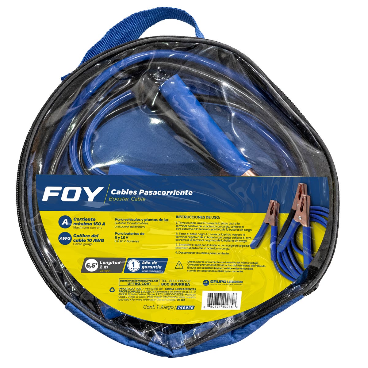 Cables Pasa Corriente, 2 m, Foy 140975