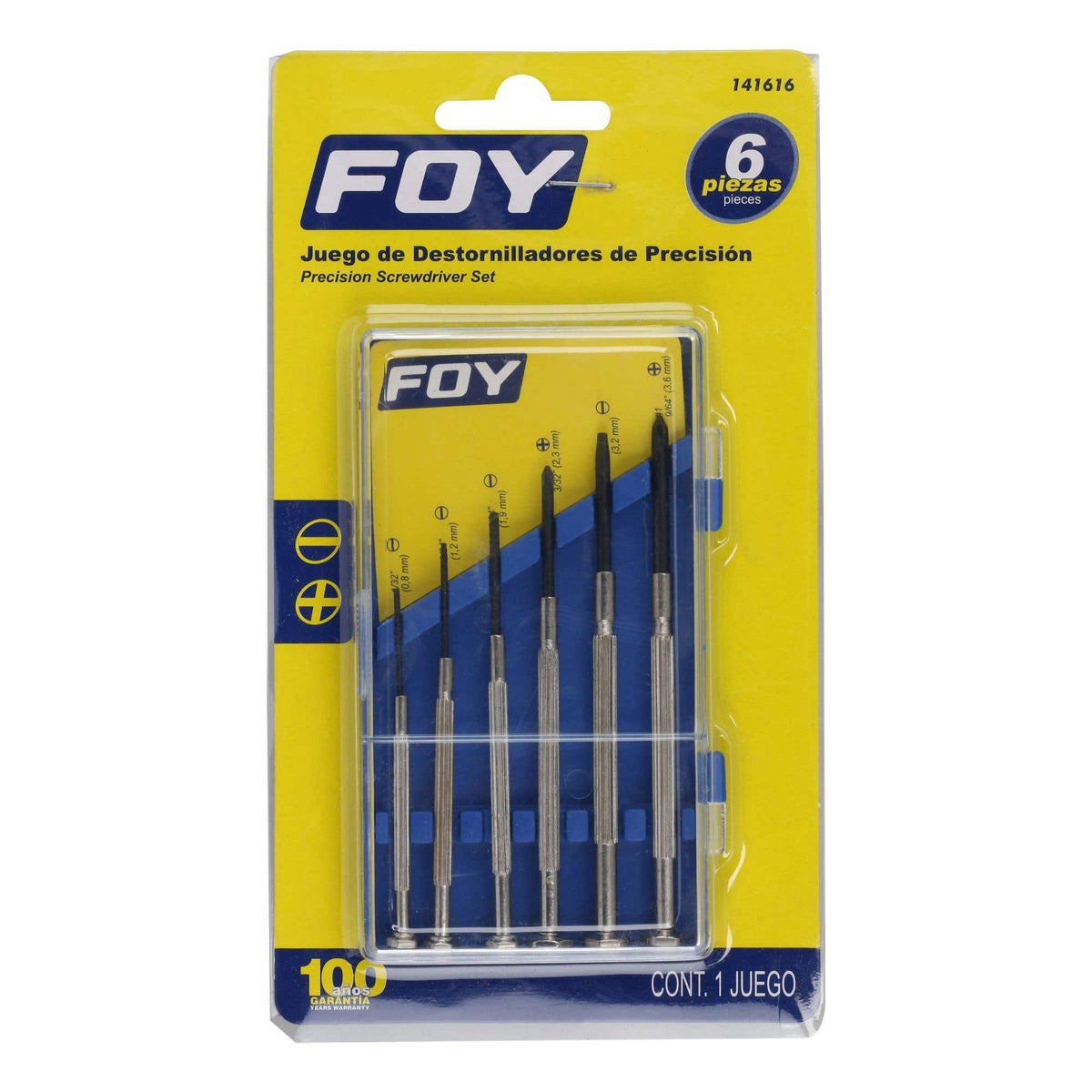 Juego De Destornilladores De Precisión Combinados, 6 Piezas En Caja Plástica, Foy 141616