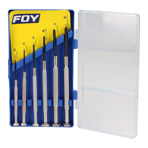 Juego De Destornilladores De Precisión Combinados, 6 Piezas En Caja Plástica, Foy 141616