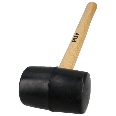 Mazo Con Cabeza De Hule Negro Con Mango De Madera 11, 16 Oz, Foy 141880