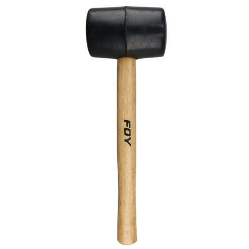 Mazo Con Cabeza De Hule Negro Con Mango De Madera 11, 16 Oz, Foy 141880