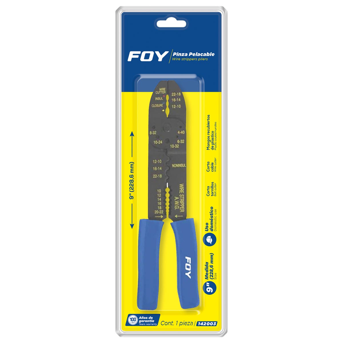 Pinza Pelacable 10-22 AWG De 9, Foy 142003