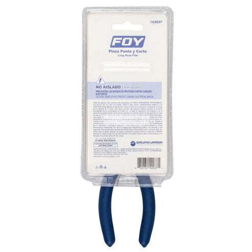 Pinza Para Electricista Con Mango Doble Plastisol Punta Larga De 7, Foy 142037