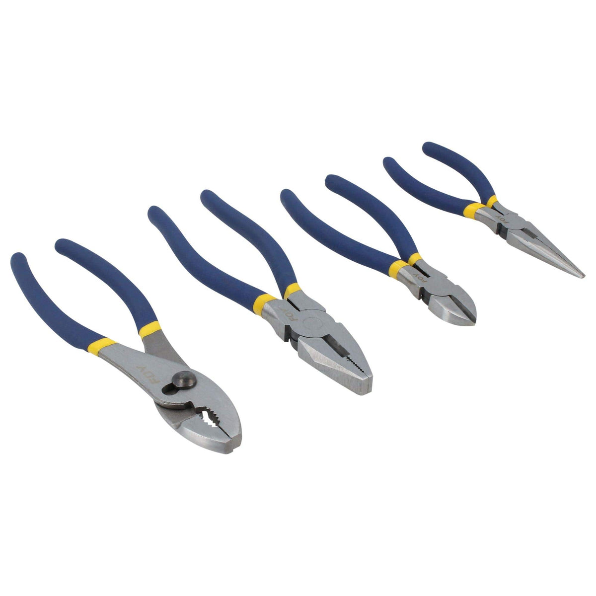 Juego De Pinzas Para Electricista Con Mango Doble Plastisol, 4 Piezas, Foy 142039