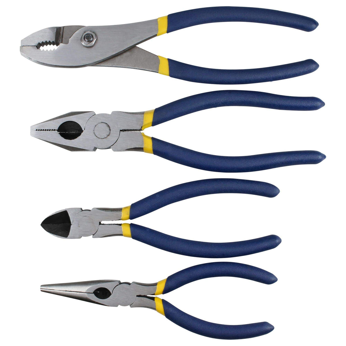 Juego De Pinzas Para Electricista Con Mango Doble Plastisol, 4 Piezas, Foy 142039