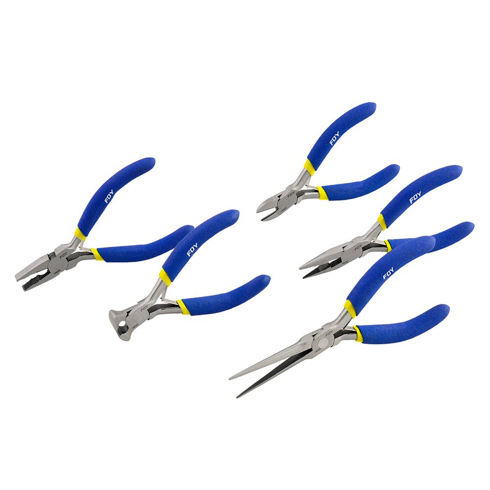 Juego De Mini Pinzas Con Mango De Vinil Para Electrónica, 5 Piezas, Foy 142041