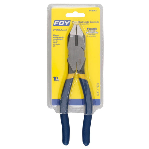 Pinza Para Electricista Con Mango Doble Plastisol Corte Lateral De 8, Foy 142042