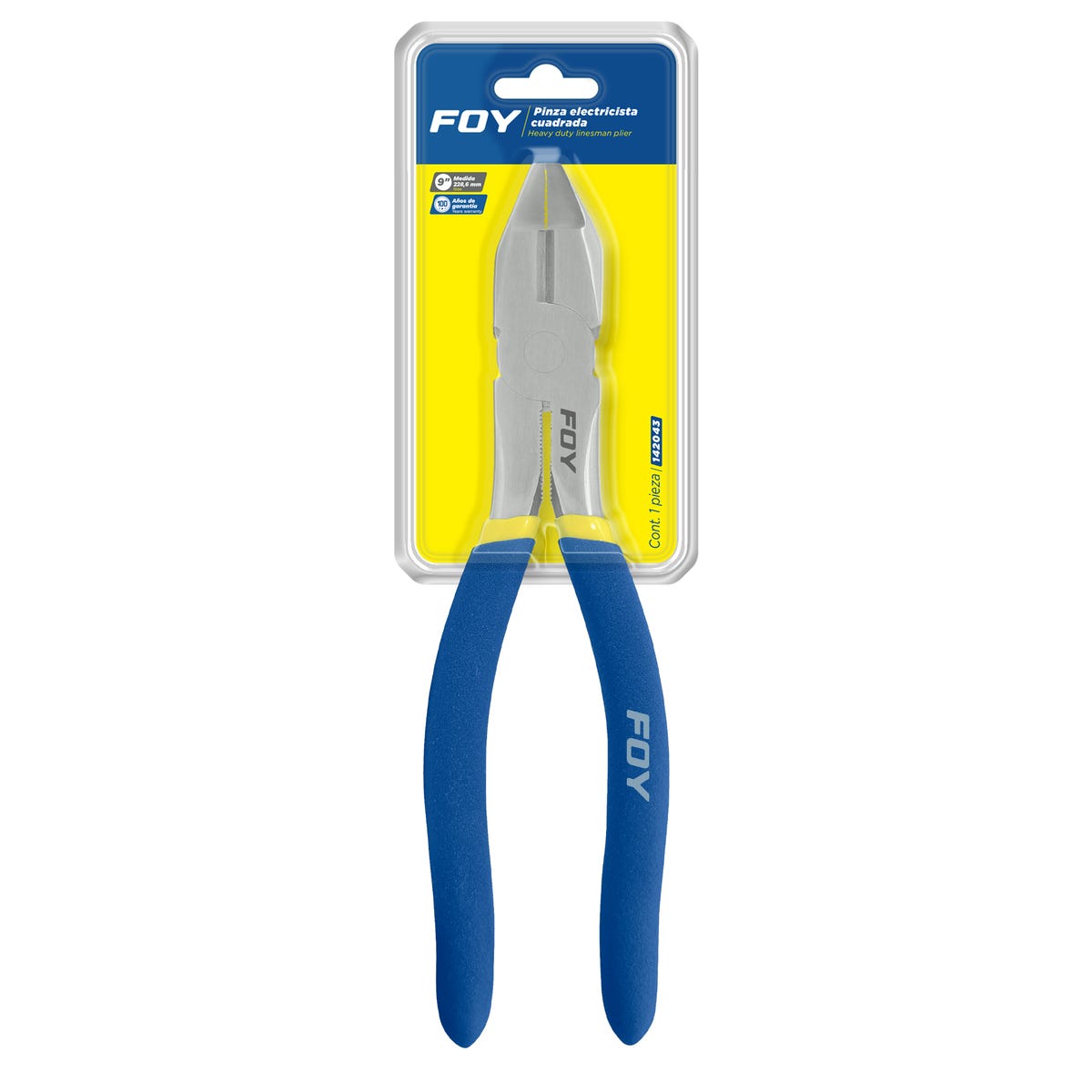 Pinza Para Electricista Con Mango Doble Plastisol Corte Lateral De 9, Foy 142043