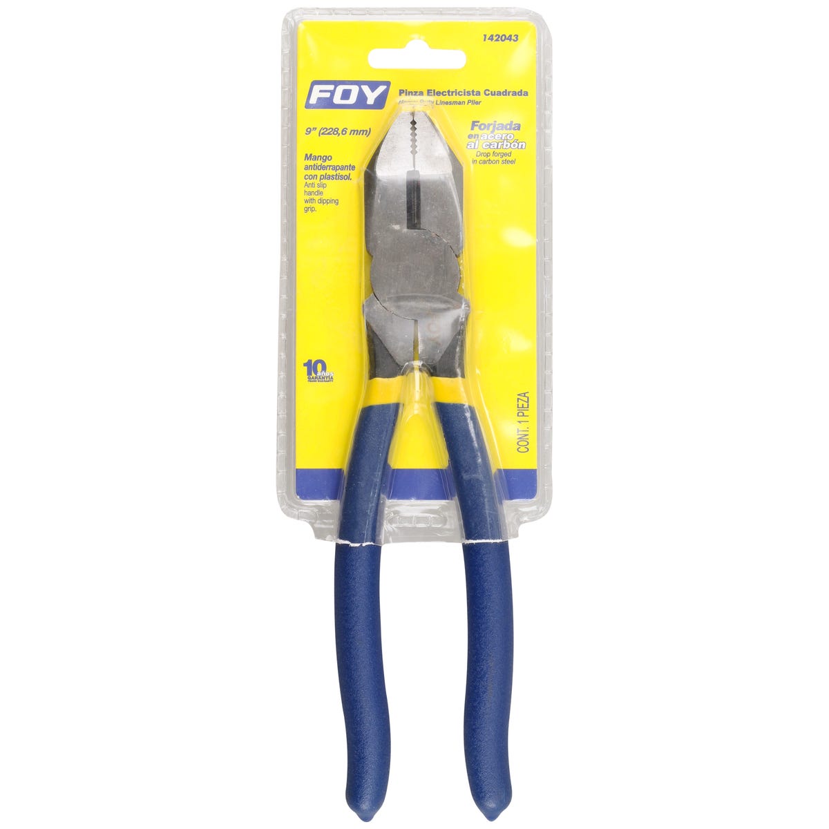 Pinza Para Electricista Con Mango Doble Plastisol Corte Lateral De 9, Foy 142043