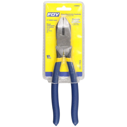 Pinza Para Electricista Con Mango Doble Plastisol Corte Lateral De 9, Foy 142043