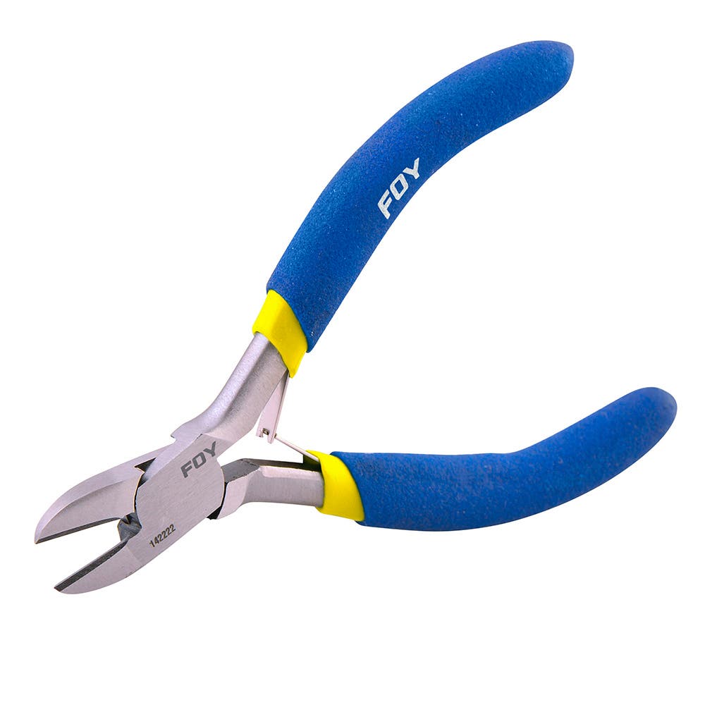 Mini Pinza Para Electrónica Con Mango De Vinil Corte Diagonal De 4-5/16, Foy 142222