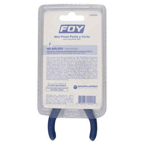 Mini Pinza Para Electrónica Con Mango De Vinil Punta Redonda De 4-15/16, Foy 142224