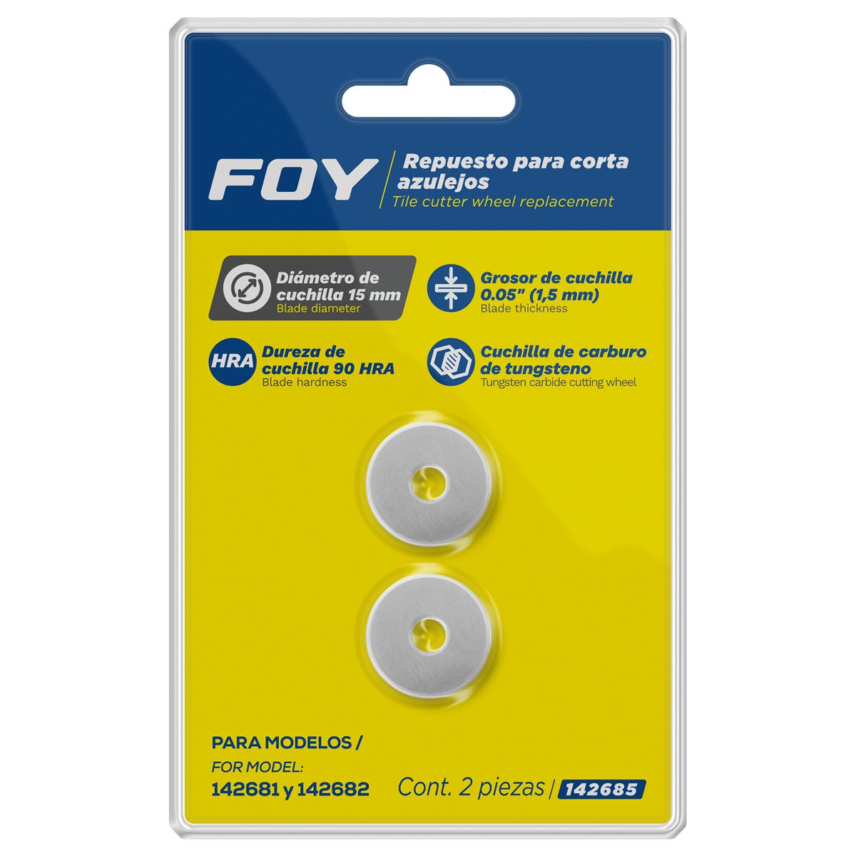 Repuesto De Cuchilla Para Corta Azulejos 15 mm 142681, 142682, Foy 142685