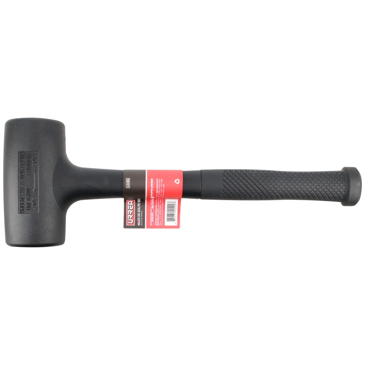 Mazo De Golpe Seco Tapas Fijas De Alto Impacto Con Mango 12-1/8, 48 Oz, Urrea 1448G
