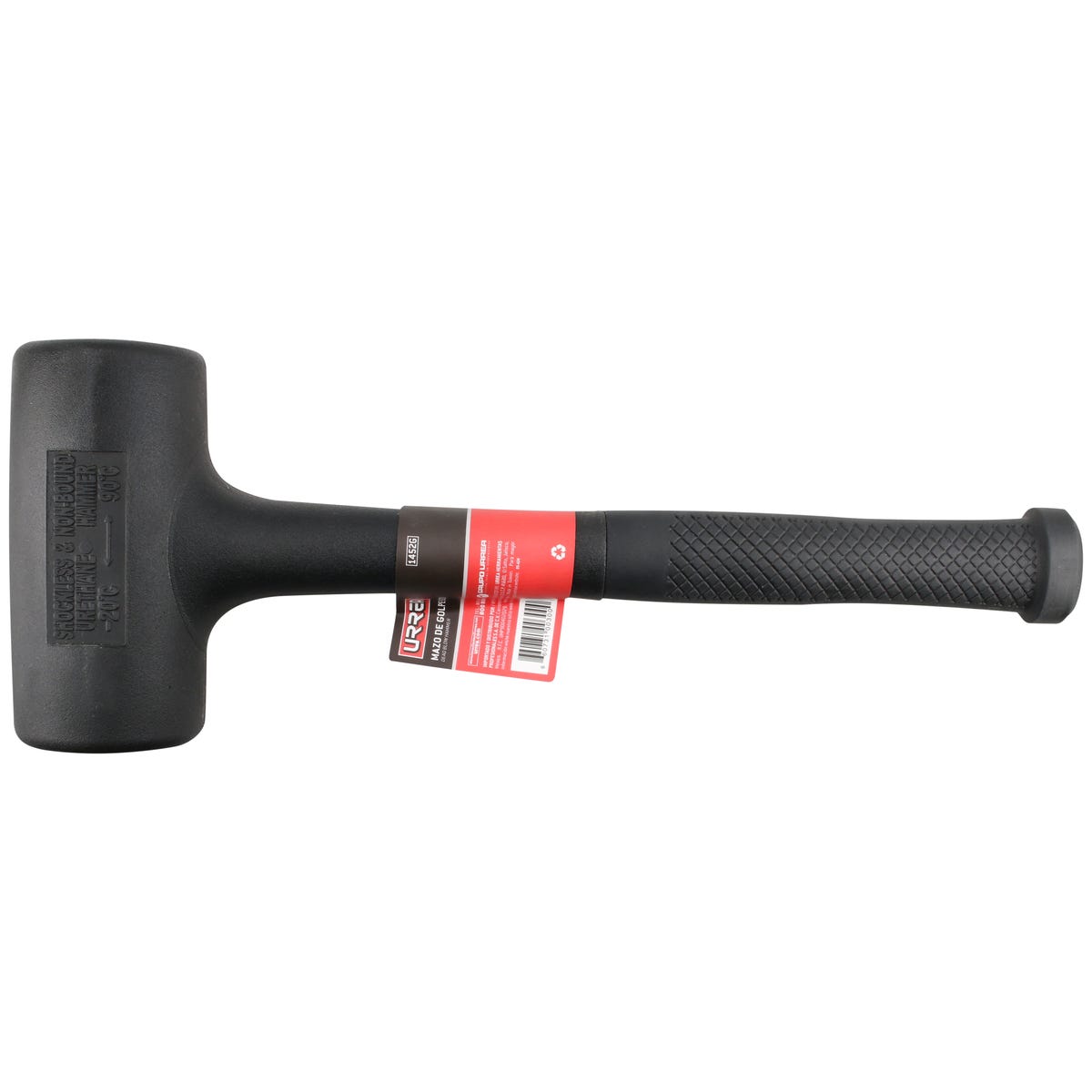 Mazo De Golpe Seco Tapas Fijas De Alto Impacto Con Mango 12-1/8, 52 Oz, Urrea 1452G