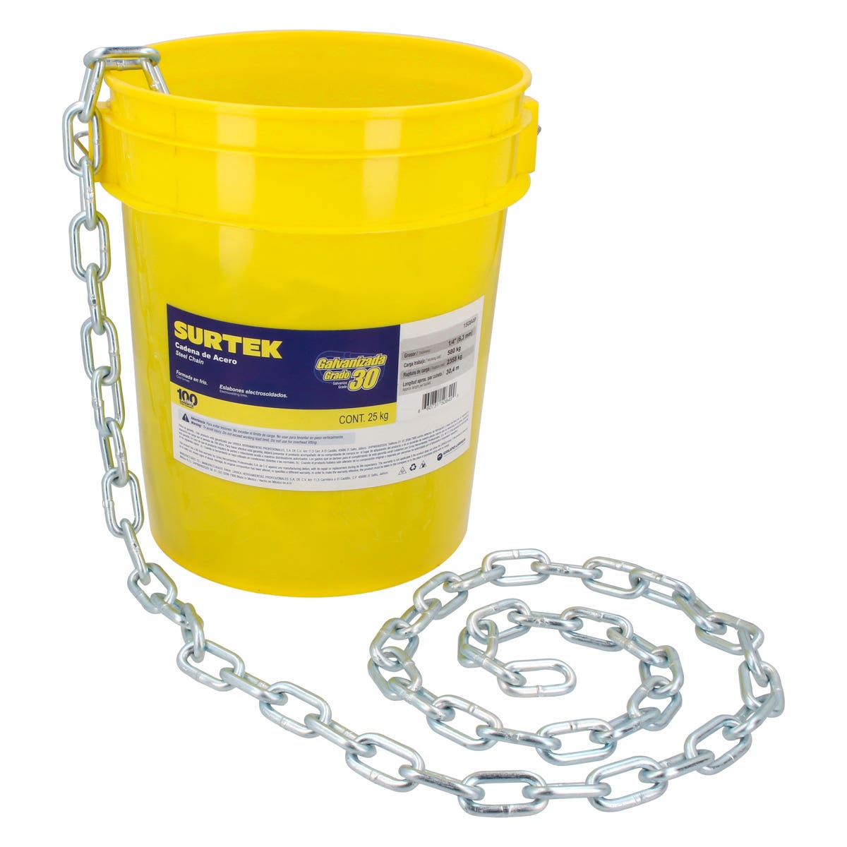 Cadena Grado 30 Galvanizada 1/2, 50 kg, Surtek 150854