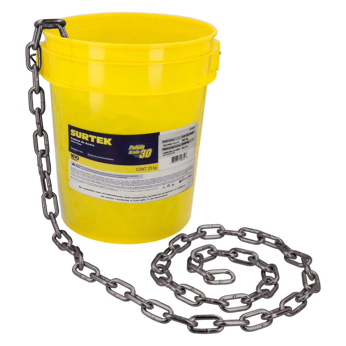 Cadena Grado 30 Pulida 1/8, 25 kg, Surtek 150857
