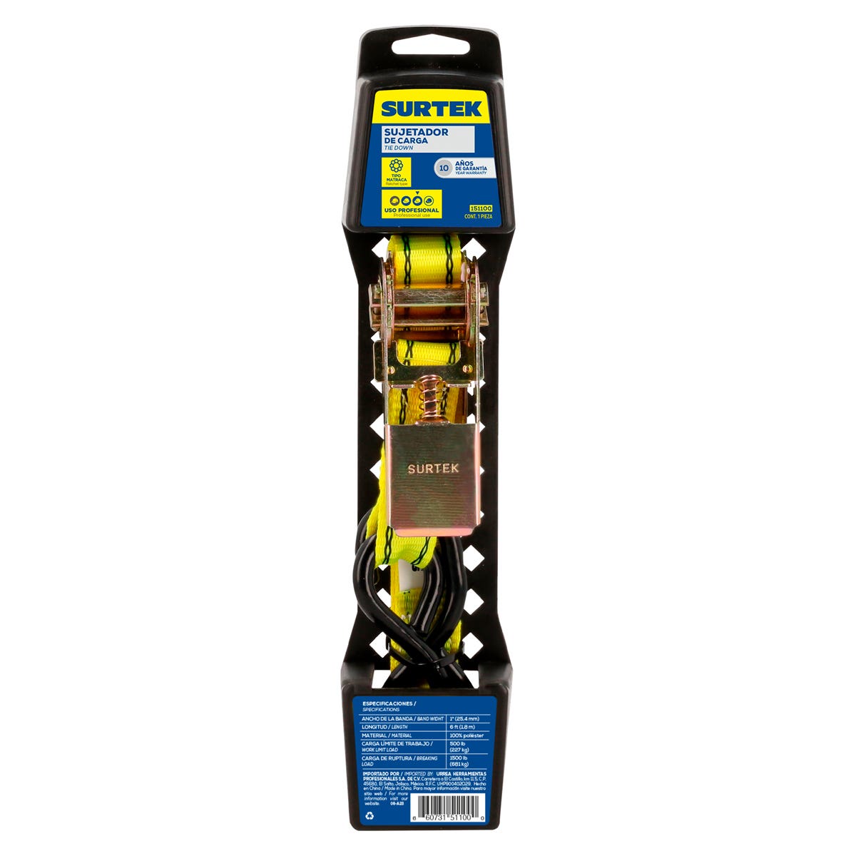Sujetador Con Matraca 1 x 1.8 m x 227 kg, Surtek 151100