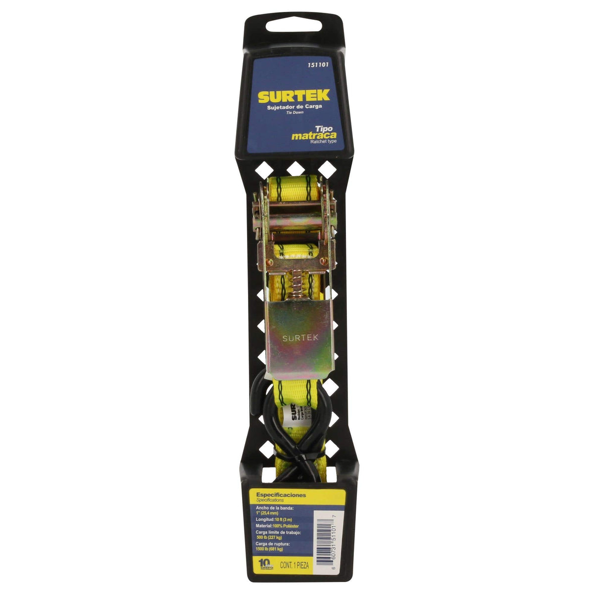 Sujetador Con Matraca 1 x 3 m x 227 kg, Surtek 151101