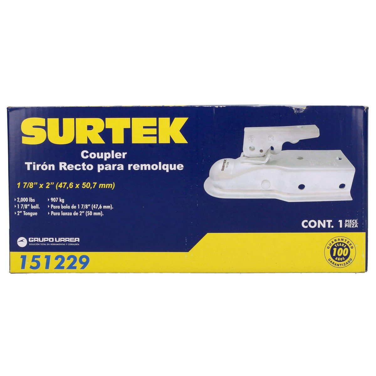 Acoplador Para Remolque 1-7/8, Surtek 151229