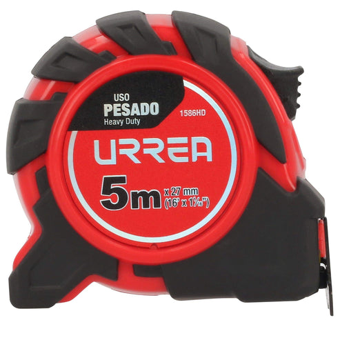 Flexómetro Anti-Impacto Con Carcasa De Caucho, 5 m x 27 mm, Urrea 1586HD