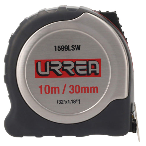 Flexómetro Anti-Impacto De Acero Inoxidable, 10 m x 30 mm, Urrea 1599LSW