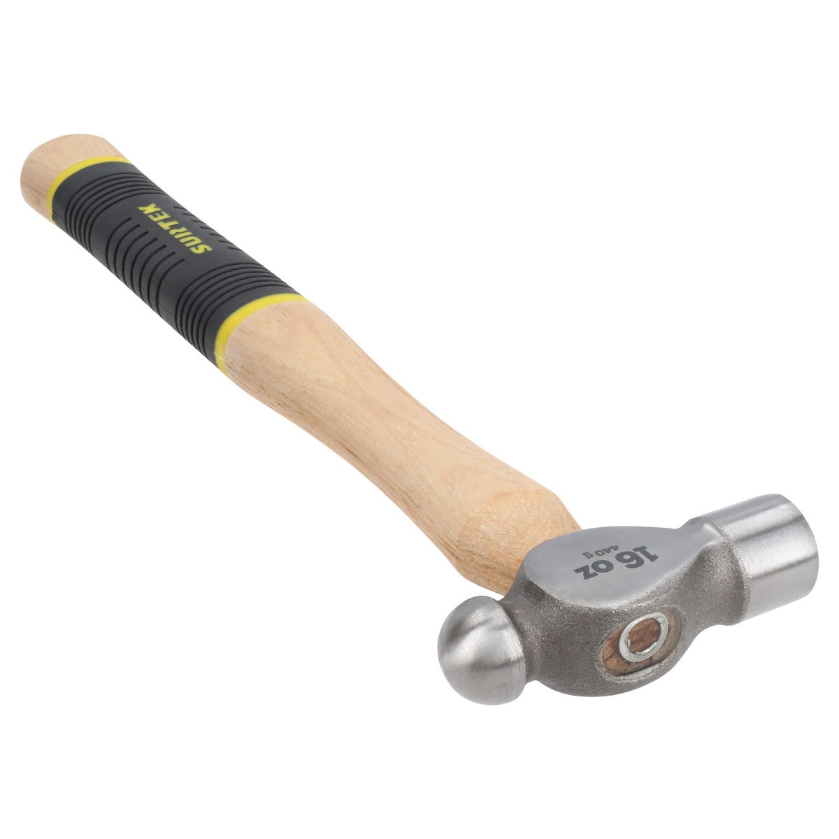 Martillo De Bola Pulido Con Mango De Madera Con Grip De 13, 16 Oz, Surtek 16SG
