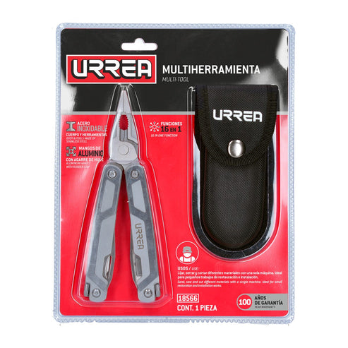 Pinza Multiherramienta Con Mango De Acero Inoxidable 16 En 1 De 7, Urrea 18566