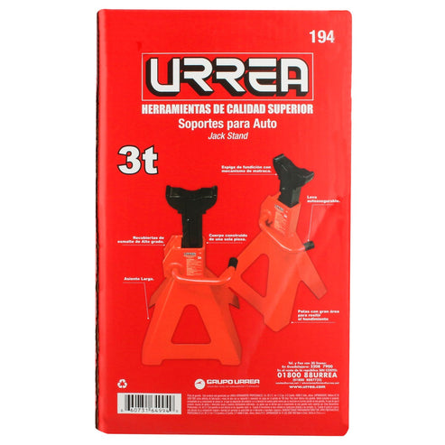 Torres Para Automóvil De Hierro Fundido 3 Ton, 2 Piezas, Urrea 194
