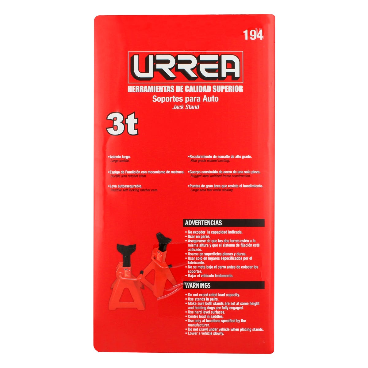 Torres Para Automóvil De Hierro Fundido 3 Ton, 2 Piezas, Urrea 194