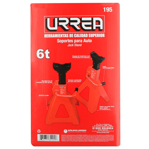 Torres Para Automóvil De Hierro Fundido 6 Ton, 2 Piezas, Urrea 195