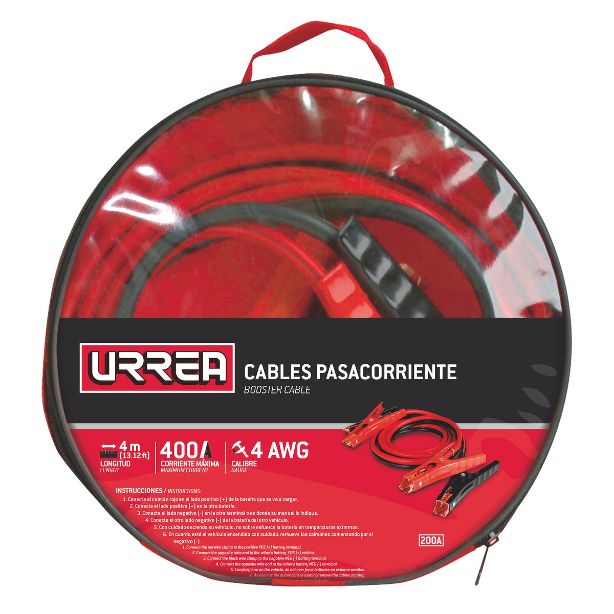Cables Pasa Corriente, 4.8 m, Urrea 200A