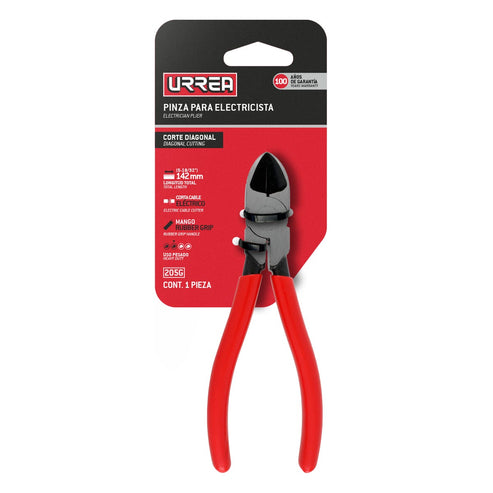 Pinza de corte diagonal 5-13/32" Urrea 205G