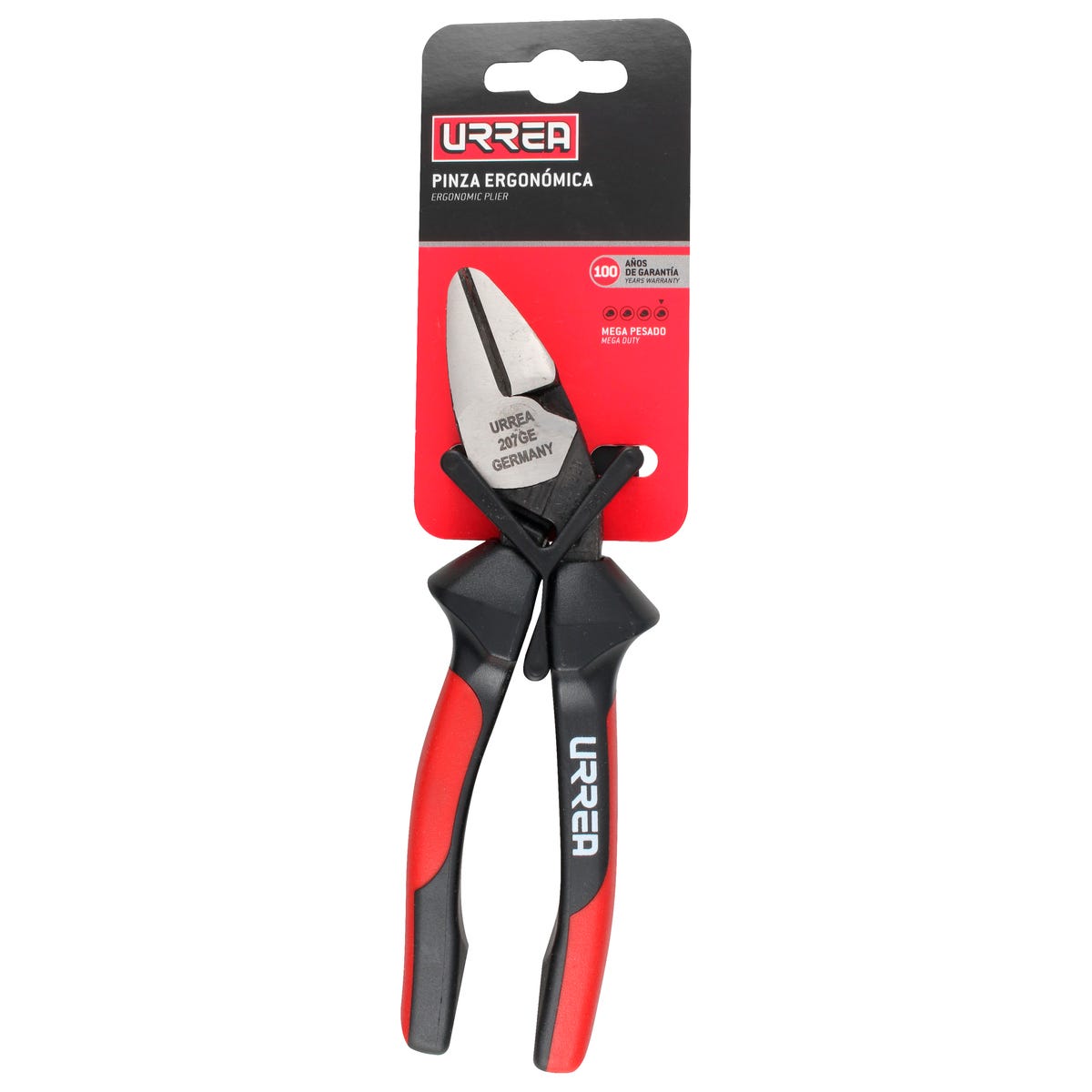 Pinza Para Electricista Con Mango Bimaterial Ergonómica Alta Palanca Corte Diagonal De 7, Urrea 207GE