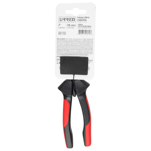 Pinza Para Electricista Con Mango Bimaterial Ergonómica Alta Palanca Corte Diagonal De 7, Urrea 207GE