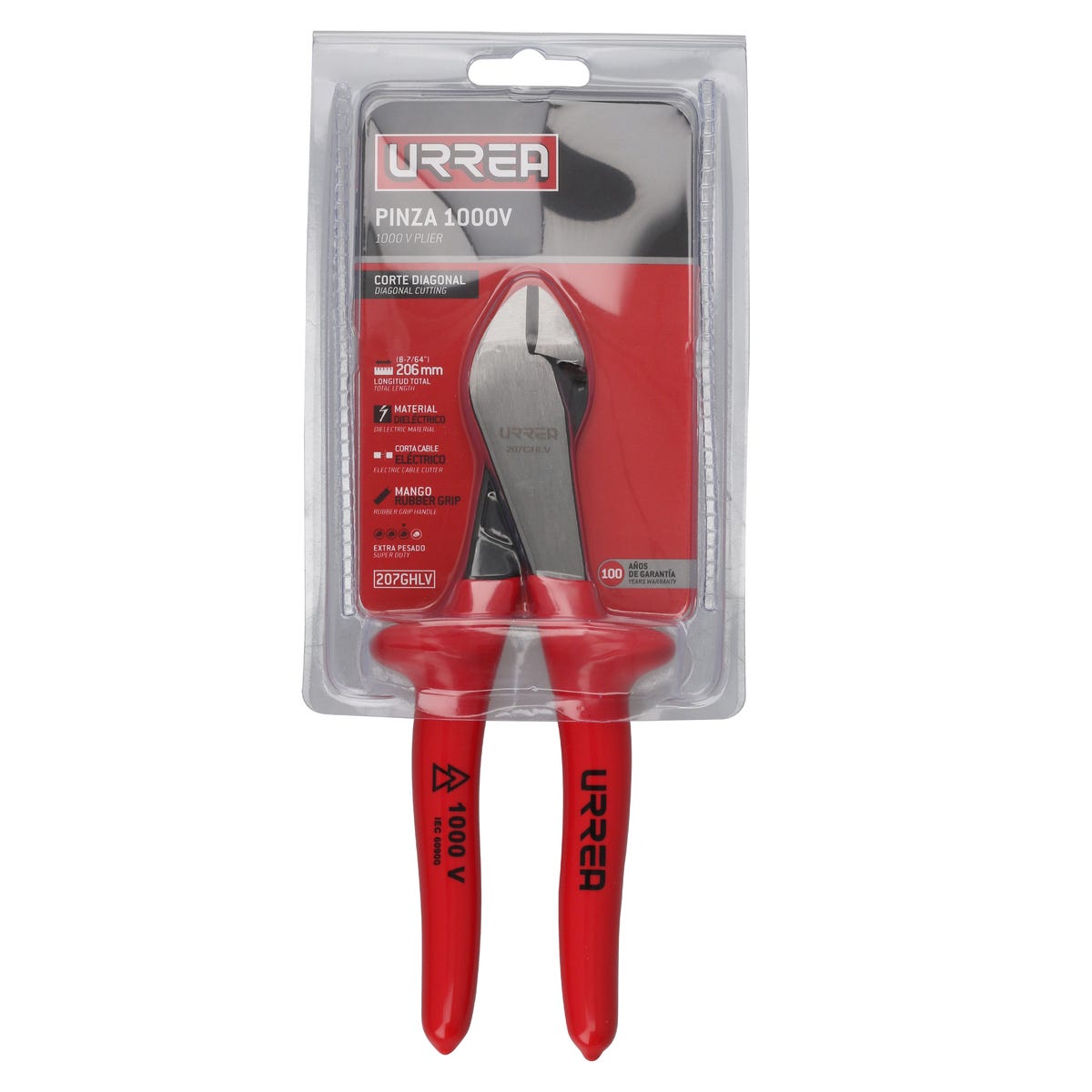 Pinza De 1000 V Corte Diagonal De 7-15/16, Urrea 207GHLV