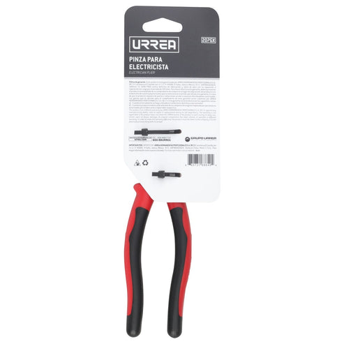 Pinza Para Electricista Con Mango Bimaterial Corte Diagonal Alta Palanca De 7-3/4, Urrea 207GX