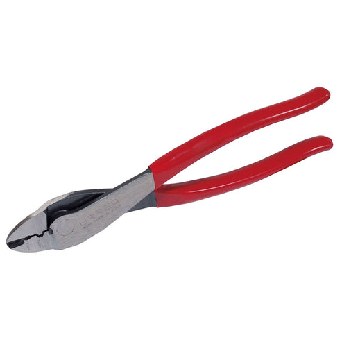 Pinza Para Electricista Con Mango Rubber Grip Alta Palanca Poncha Terminal De 9-1/2, Urrea 208G